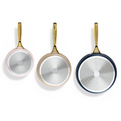 5-star Chef Frying Pan 3PCS Shades Frypan Set Ceramic Coating Multi Colour