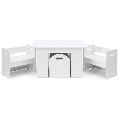 Keezi 3PCS Kids Table and Chairs Set Storage Toys Play Activity Desk - Factory Direct Shop