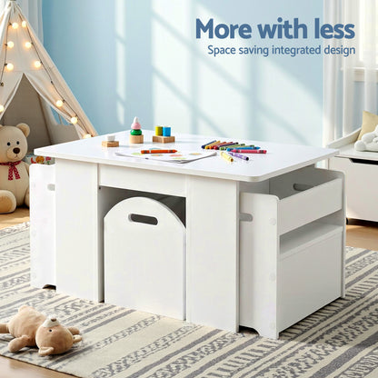 Keezi 3PCS Kids Table and Chairs Set Storage Toys Play Activity Desk - Factory Direct Shop