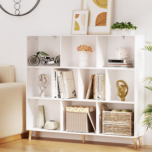 Artiss Bookshelf 3 Tiers 10 Cubes - CORA White