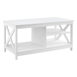 Artiss Coffee Table Storage Shelf White