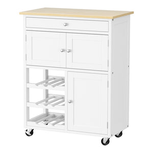 Artiss Kitchen Island Trolley Rolling Serving Cart Storage Cart Drawer Cupboard