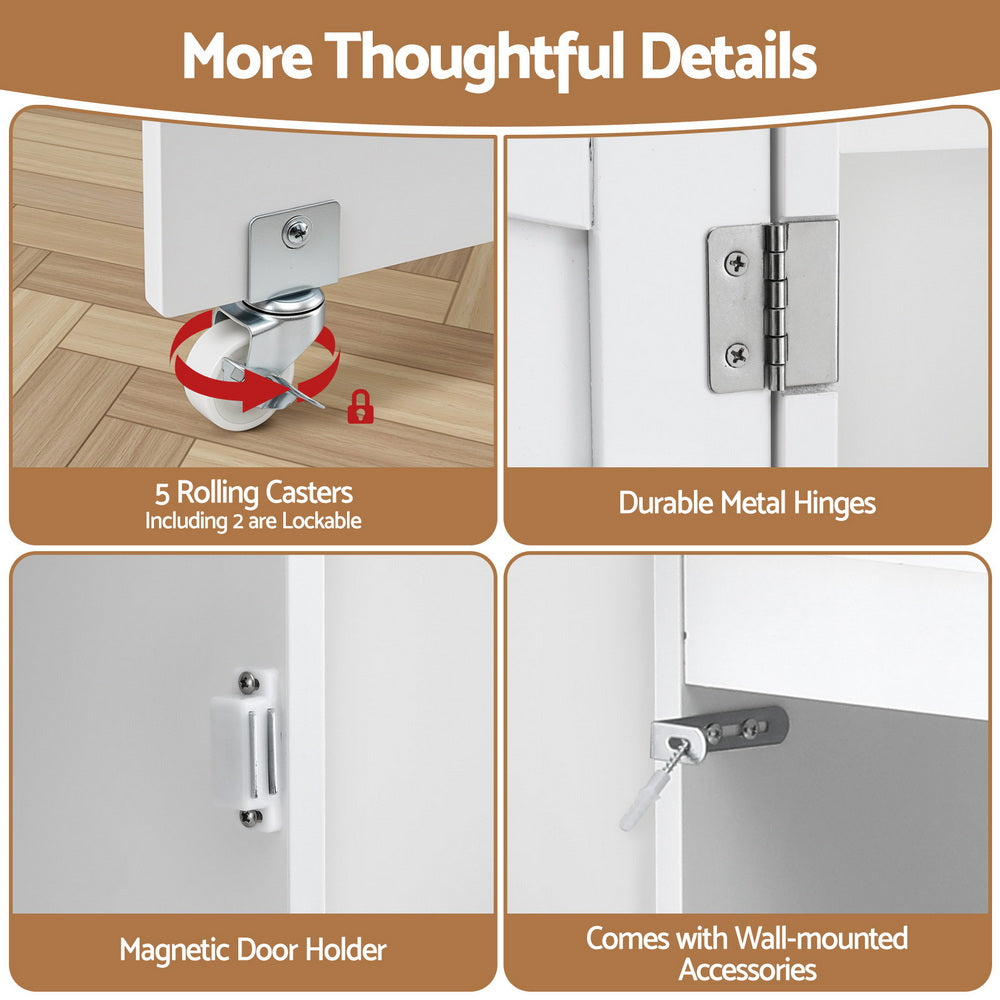 Artiss Folding Sewing Table Sewing Machine Desk Multi-functional Rolling Work Table Craft Station