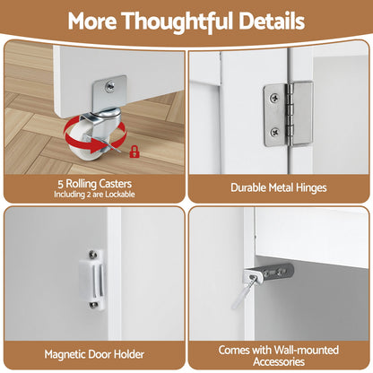 Artiss Folding Sewing Table Sewing Machine Desk Multi-functional Rolling Work Table Craft Station