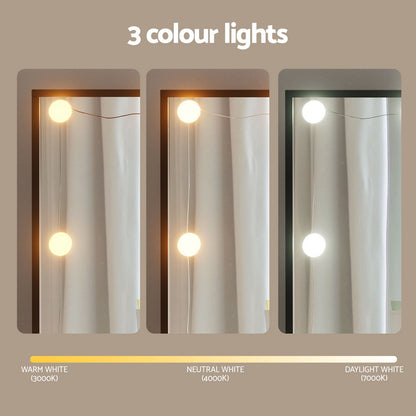 Artiss Dressing Table Vanity Desk Set Stool 10 Led Bulbs Black