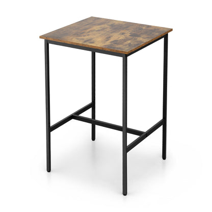 Artiss Bar Table Counter Kitchen Dining Desk Pub 60x92cm Vintage Metal Walnut