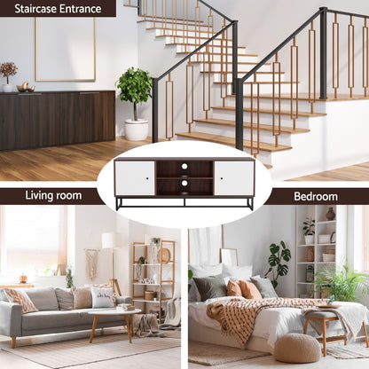 Artiss TV Unit 150cm Storage Shelves Walnut White