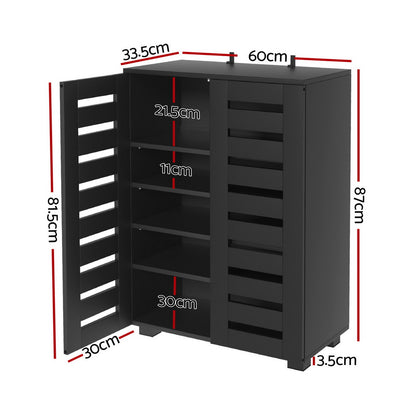 Artiss Shoe Rack Storage Cabinet 20 Pairs 5-tier Black Alster