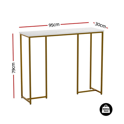 Artiss Console Table Marble Effect White&Gold