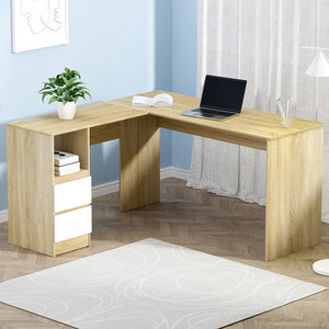 Artiss Corner Computer Desk Office Study Desks Table Drawers L-Shape Workstation