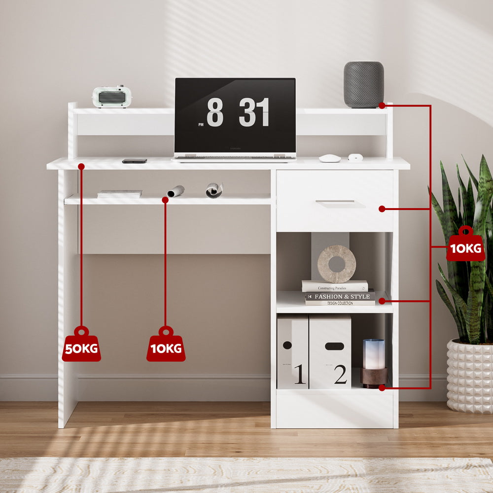 Artiss Office Computer Desk with Storage - White