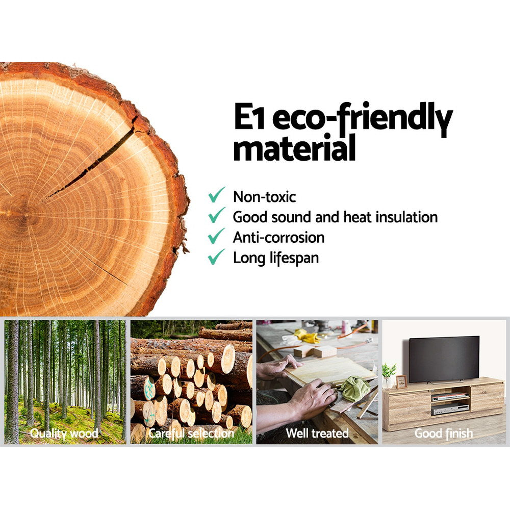 Artiss 160CM TV Stand Entertainment Unit Lowline Storage Cabinet Wooden