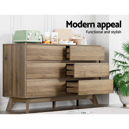 Artiss 6 Chest of Drawers - XAVI Walnut