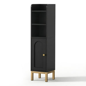 Artiss Bathroom Storage Cabinet Floor Organizer Toilet Corner Adjustable Black - Factory Direct Shop