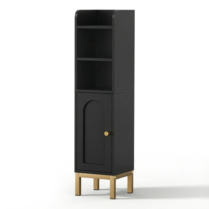 Artiss Bathroom Storage Cabinet Floor Organizer Toilet Corner Adjustable Black - Factory Direct Shop