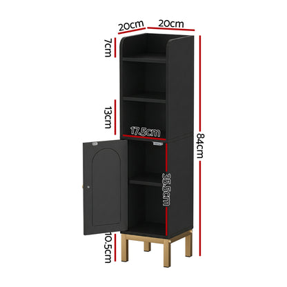 Artiss Bathroom Storage Cabinet Floor Organizer Toilet Corner Adjustable Black - Factory Direct Shop