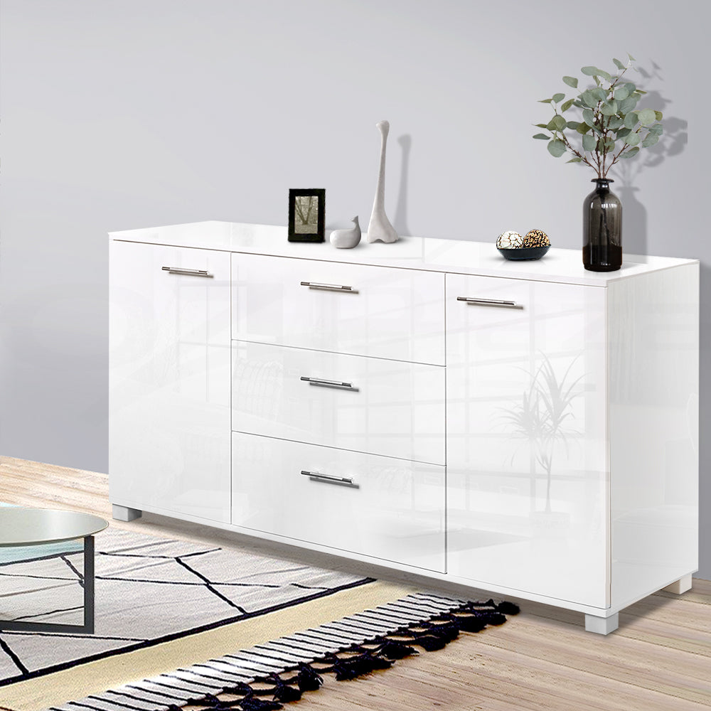 Artiss Buffet Sideboard High Gloss - ZARA White