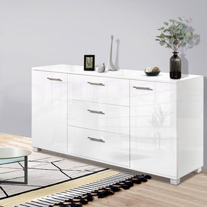 Artiss Buffet Sideboard High Gloss - ZARA White
