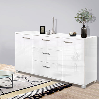 Artiss Buffet Sideboard High Gloss - ZARA White