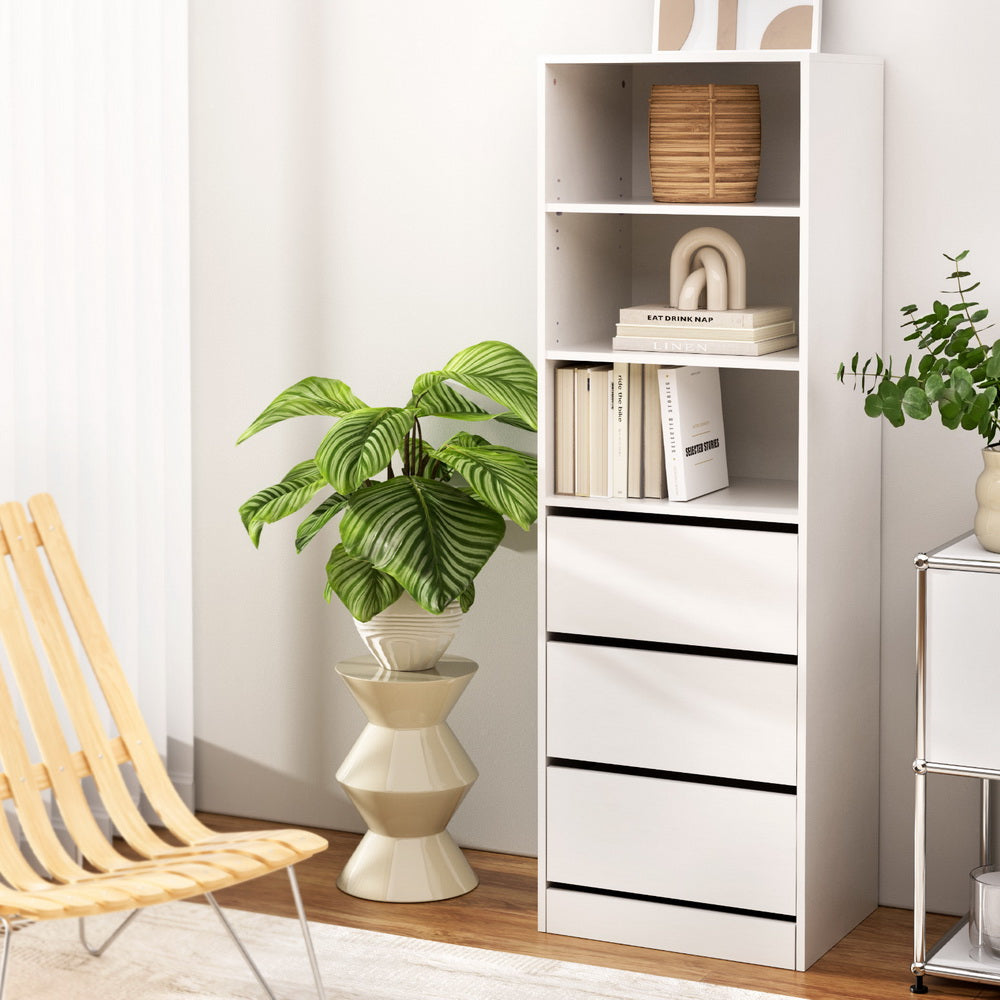 Artiss 3 Chest of Drawers Tallboy Cabinet White