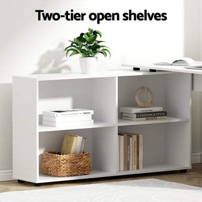 Artiss Office Computer Desk Corner Study Table Workstation Bookcase Storage