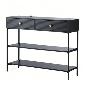 Artiss Console Table 3-Tier Black