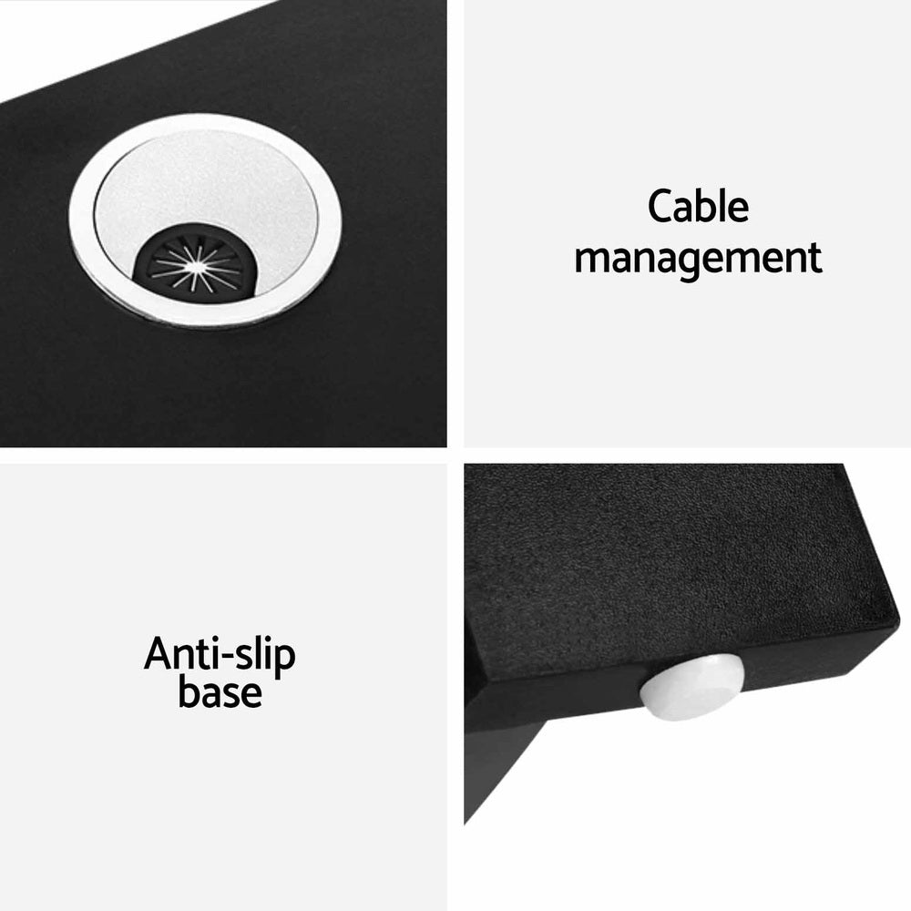 Artiss Office Computer Desk Corner Student Study Table Workstation L-Shape Black