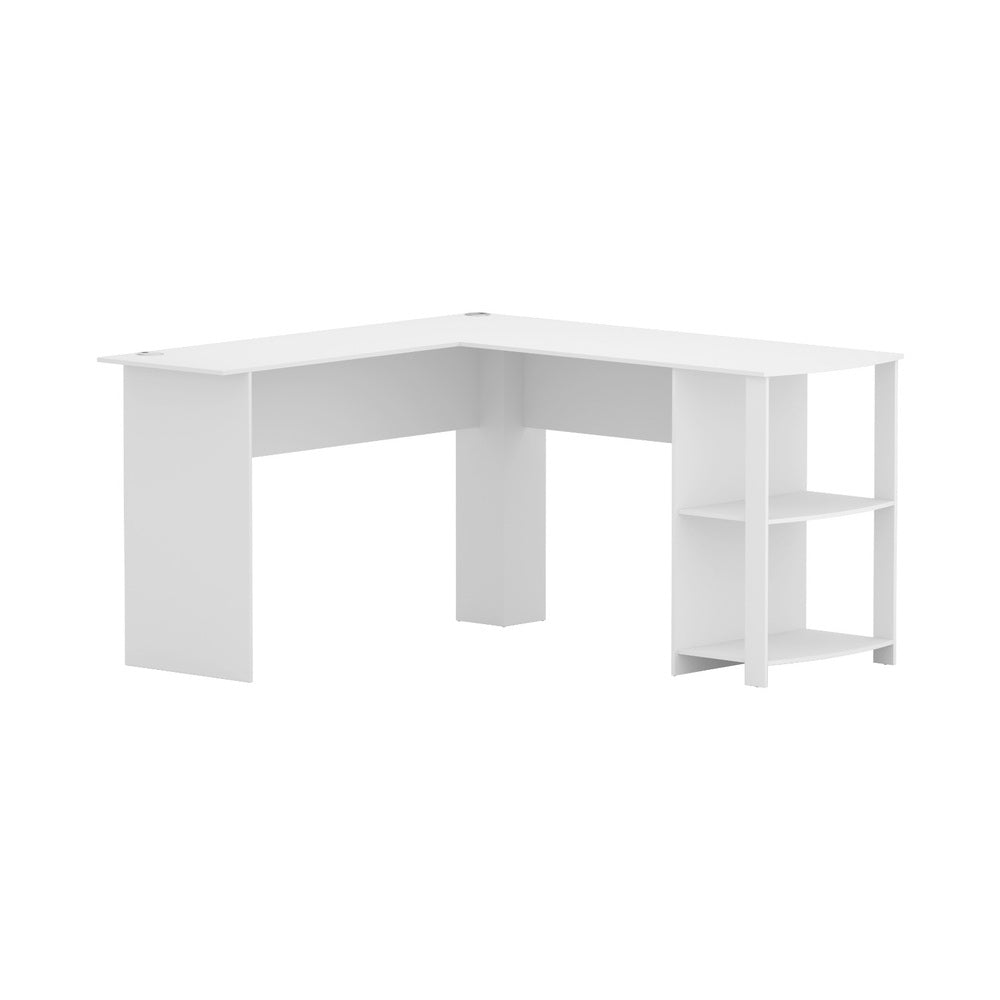 Artiss Office Computer Desk Corner Student Study Table Workstation L-Shape Shelf White