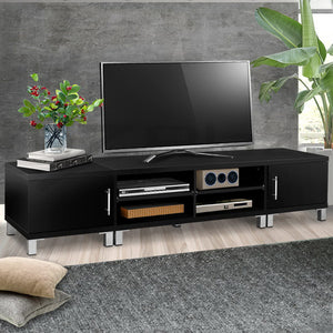 Artiss Entertainment Unit with Cabinets - Black