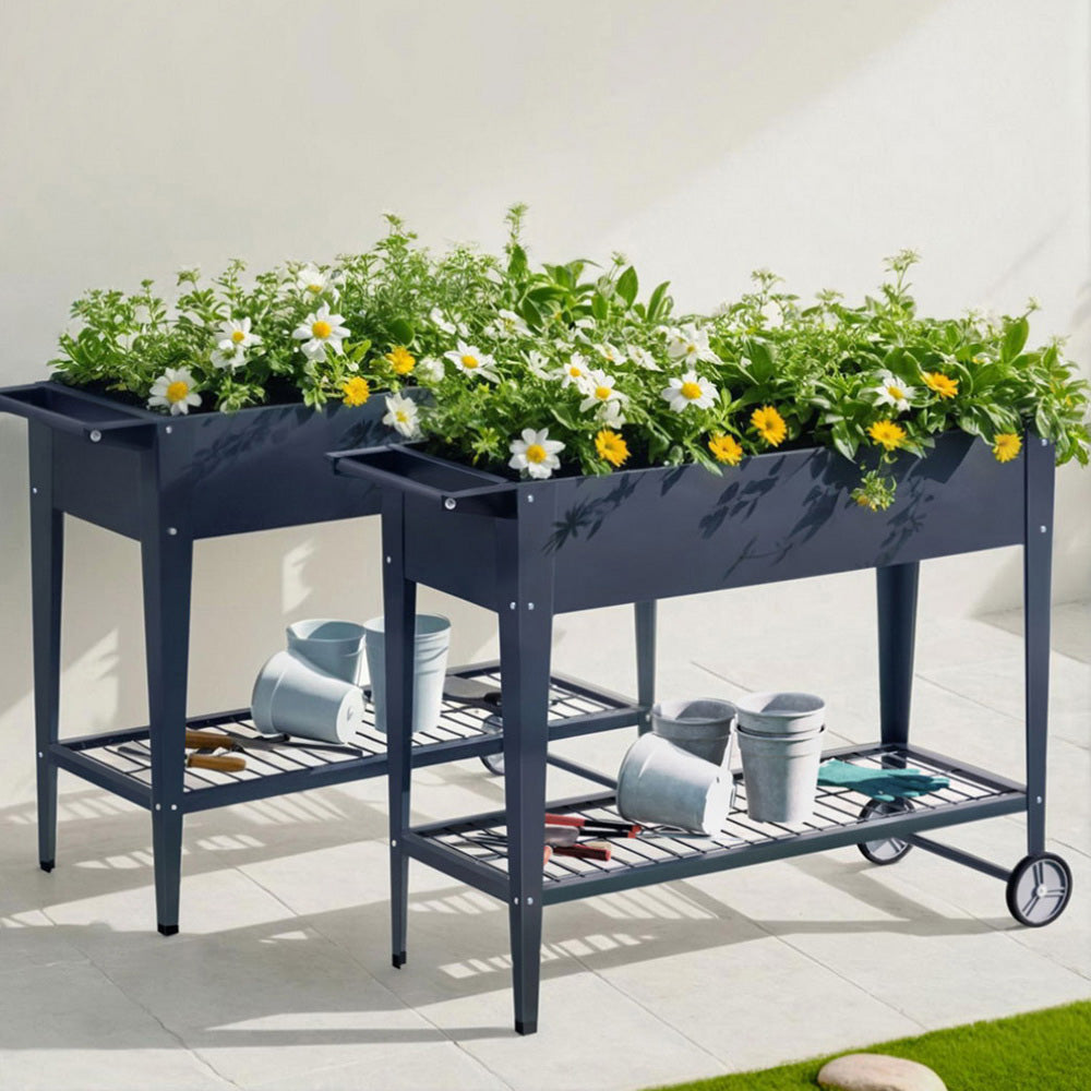 Green Fingers Raised Garden Bed x2 Elevated 100X40X80cm Planter Box Raised Container Herb