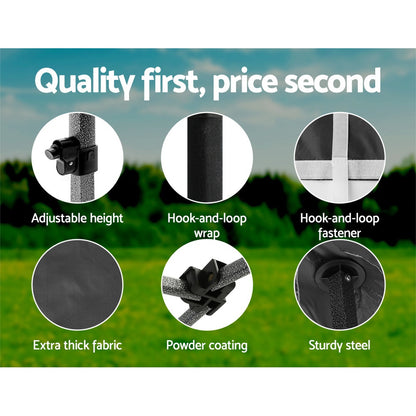 Gazebo Pop Up Marquee 3x3m Folding Tent Wedding Gazebos 500D Black