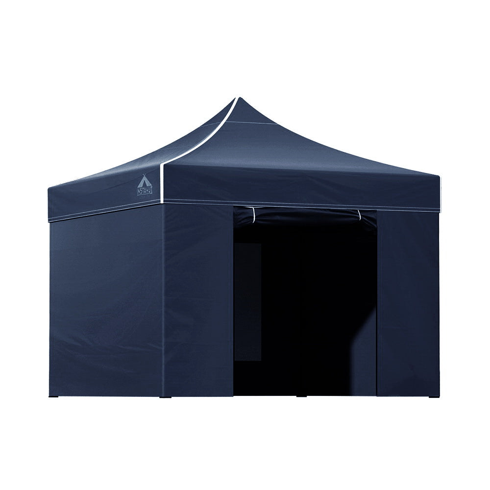 Gazebo Pop Up Marquee 3x3 Folding Tent Gazebos Camping 500D Oxford Navy