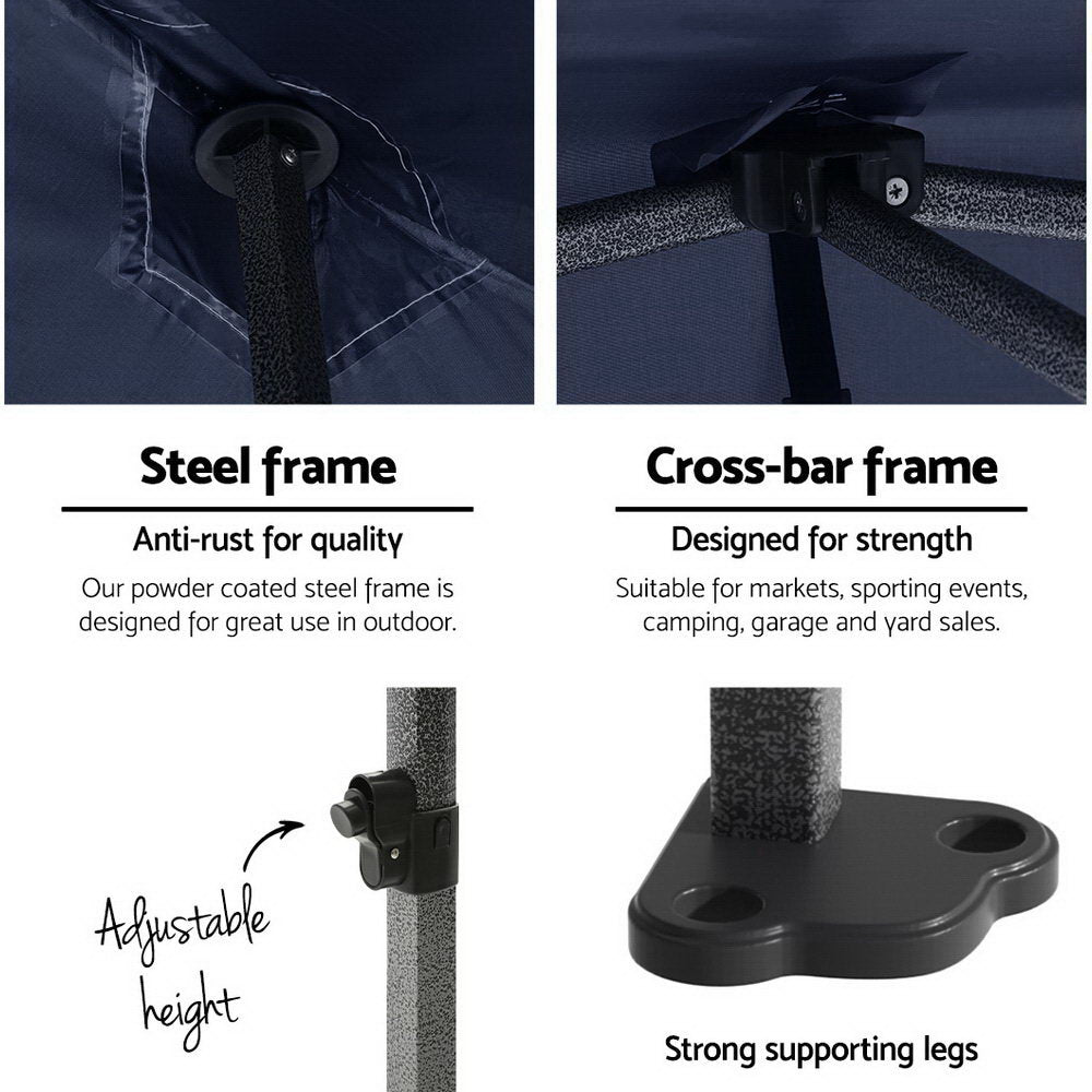 Gazebo Pop Up Marquee 3x6m Folding-Navy