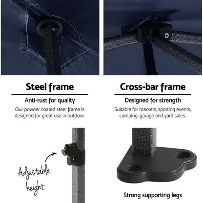 Gazebo Pop Up Marquee 3x6m Folding-Navy