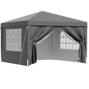 Gazebo 3x3 Pop Up Marquee Folding Tent Wedding Gazebos Camping Outdoor Shade Canopy Gray
