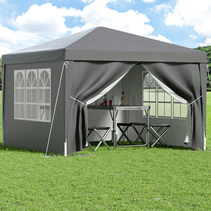Gazebo 3x3 Pop Up Marquee Folding Tent Wedding Gazebos Camping Outdoor Shade Canopy Gray