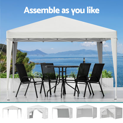 Gazebo 3x3 Pop Up Marquee Folding Tent Wedding Gazebos Camping Outdoor Canopy White