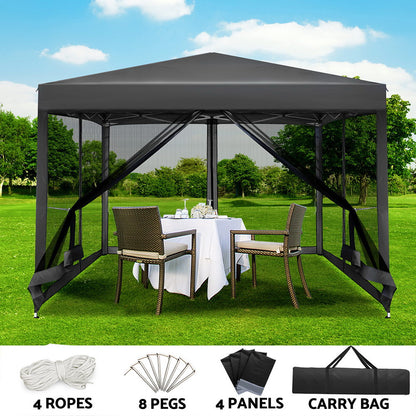 Gazebo Pop Up Marquee 3x3m-Grey
