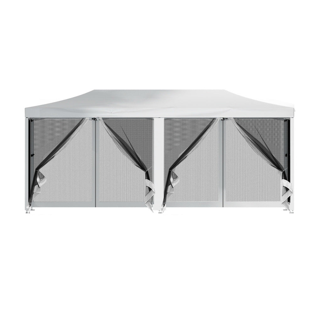 Gazebo Pop Up Marquee 3x6m-White