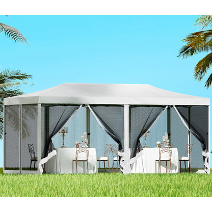 Gazebo Pop Up Marquee 3x6m-White