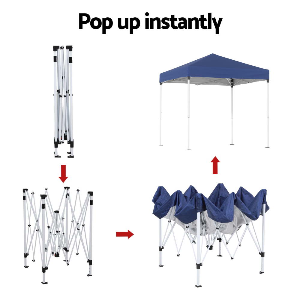 Gazebo 2x2m Outdoor w/ Base Pods -Blue