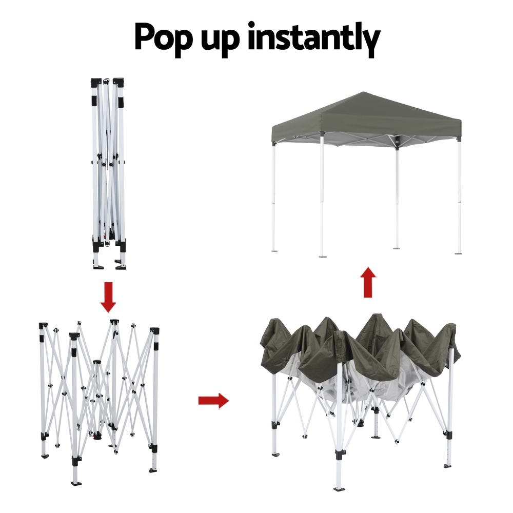 Gazebo 2x2m Outdoor-Grey