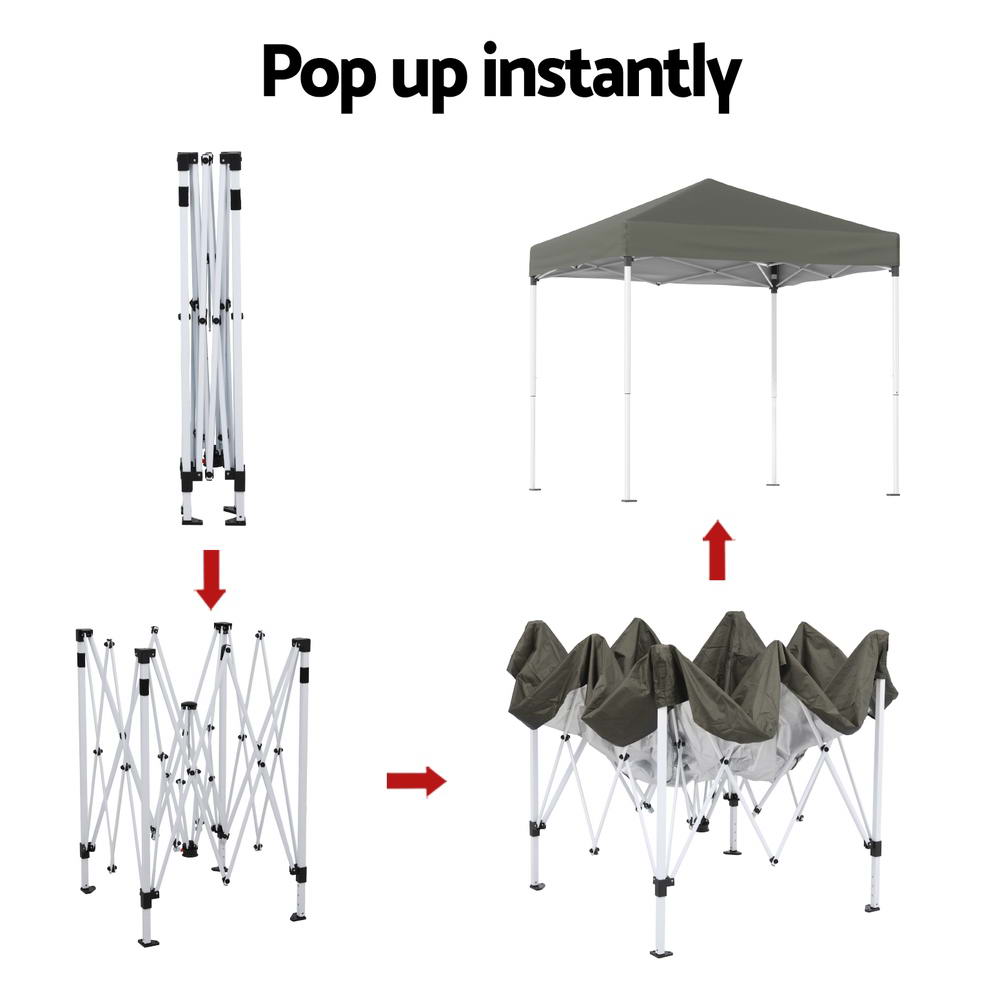 Gazebo 2x2m Outdoor w/ Base Pods -Grey