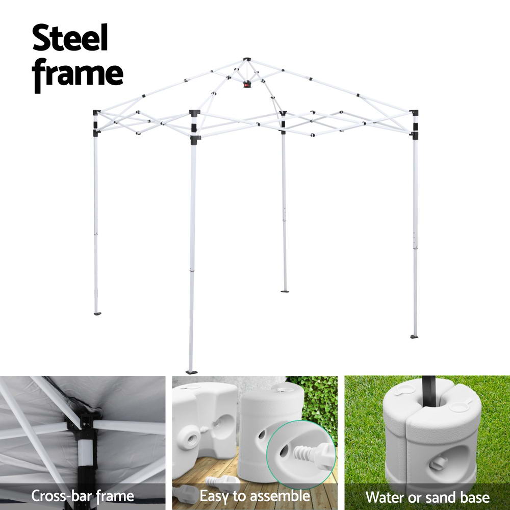 Gazebo 2x2m Outdoor w/ Base Pods -Grey