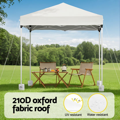 Gazebo 2x2m Outdoor Patio Garden Marquee Shade w/ Base Pods White
