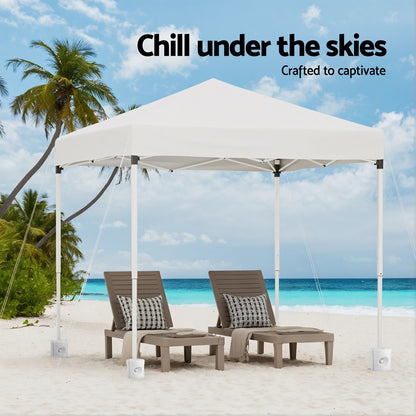 Gazebo 2x2m Outdoor Patio Garden Marquee Shade w/ Base Pods White