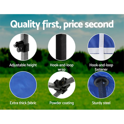 Gazebo Pop Up Marquee 3x3 Folding Tent Outdoor Camping 500D Oxford Blue