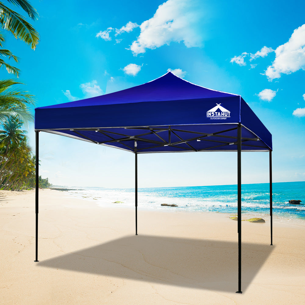 Gazebo Pop Up Marquee 3x3 Folding Tent Outdoor Camping 500D Oxford Blue