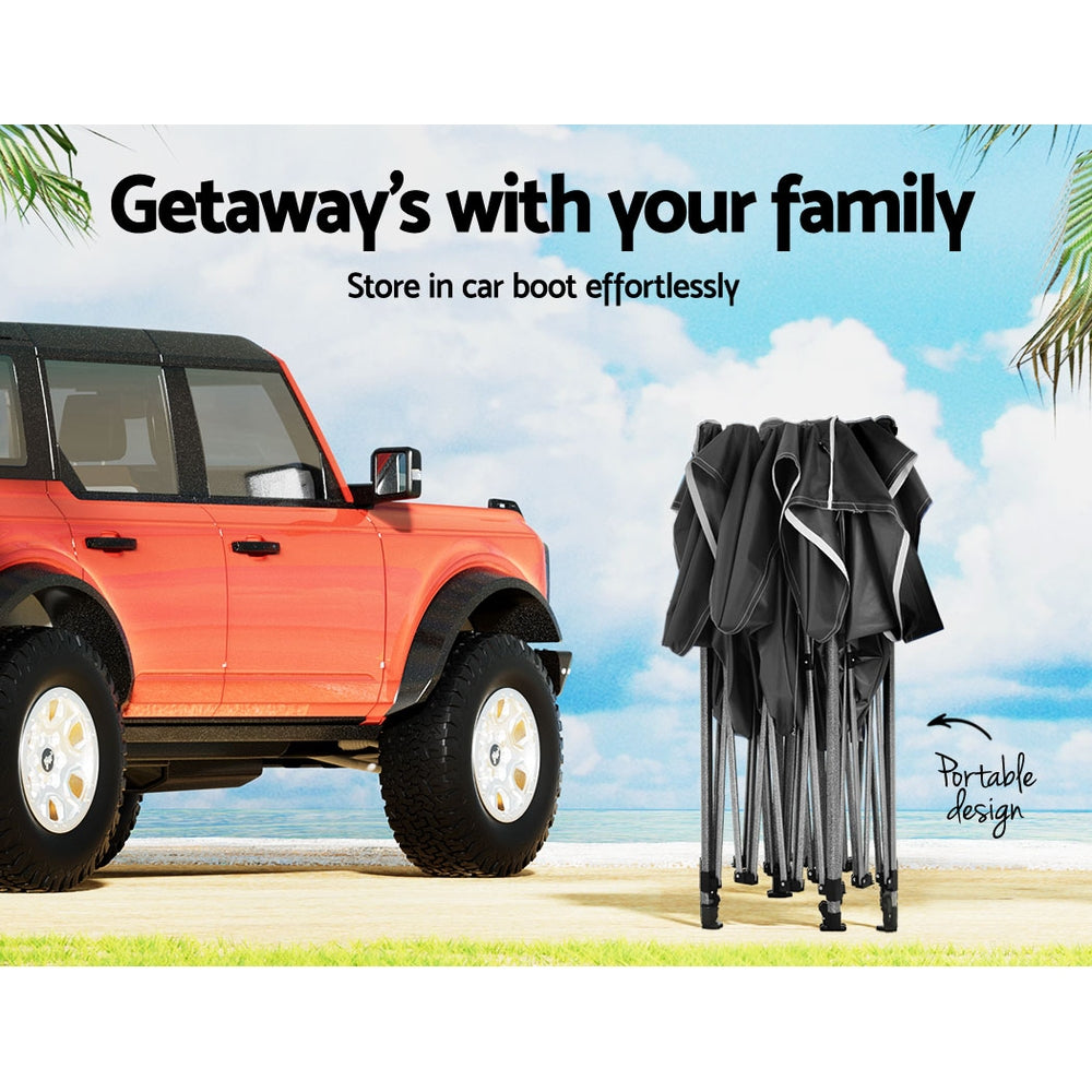 Gazebo Pop Up Marquee 3x4.5 Folding-Black