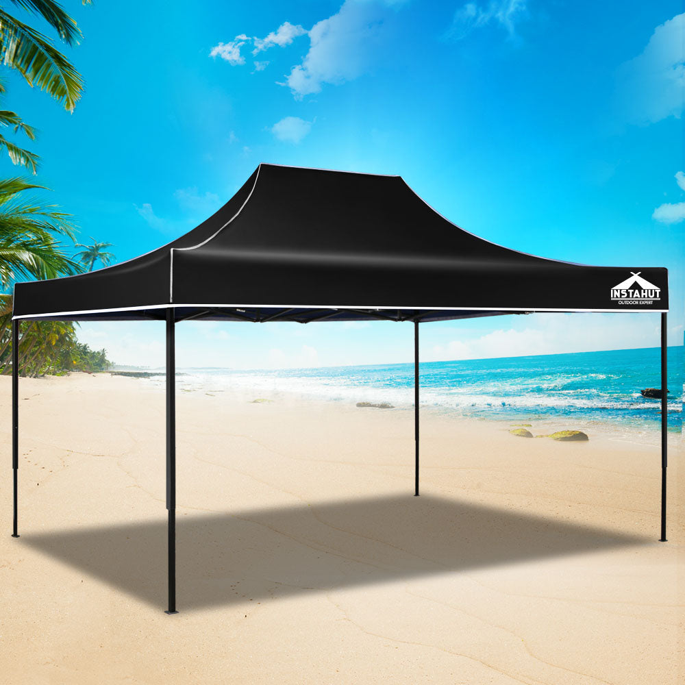 Gazebo Pop Up Marquee 3x4.5 Folding-Black